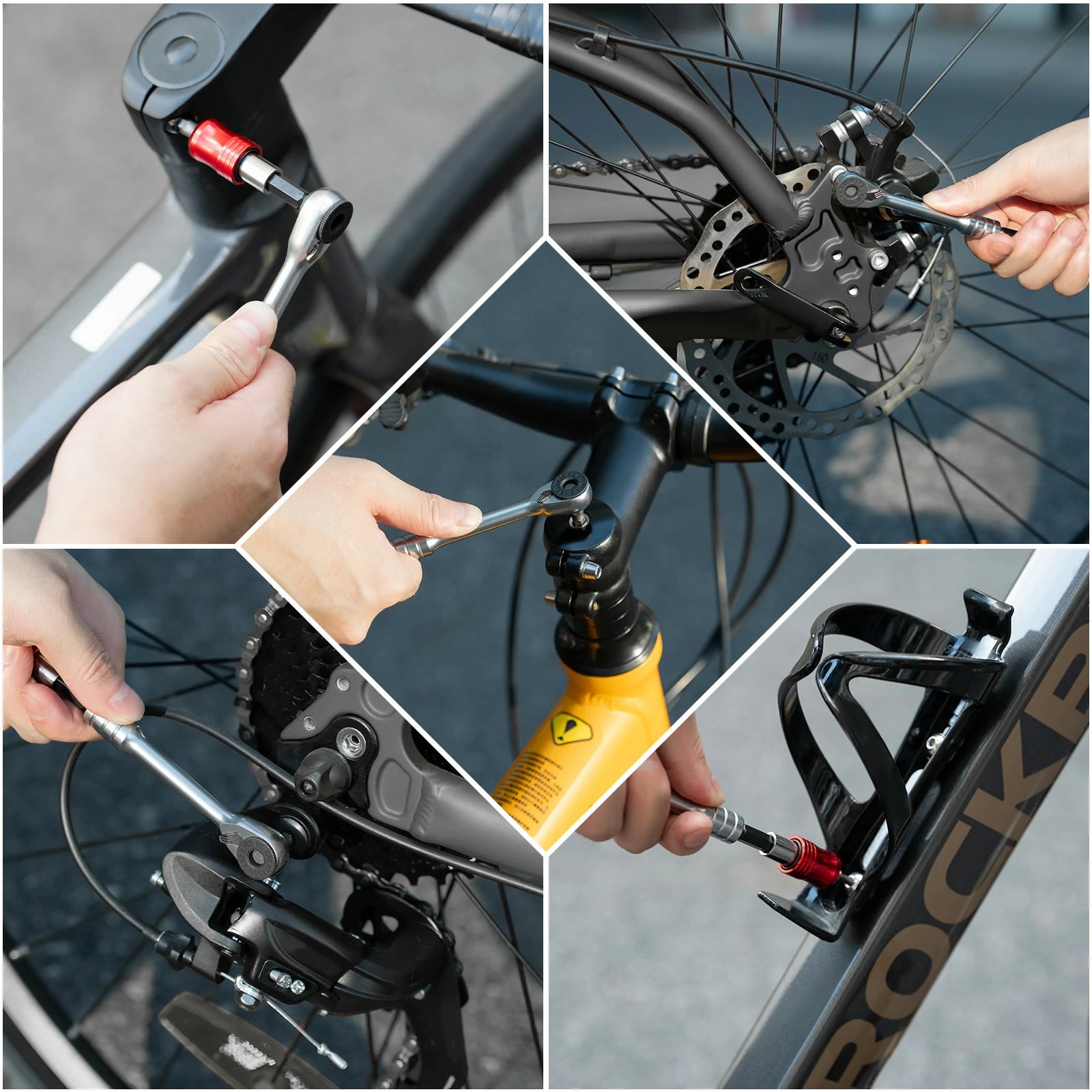 Tilbehør - Værktøj - RockBros Multitool 10-i-1 m. Dækjern