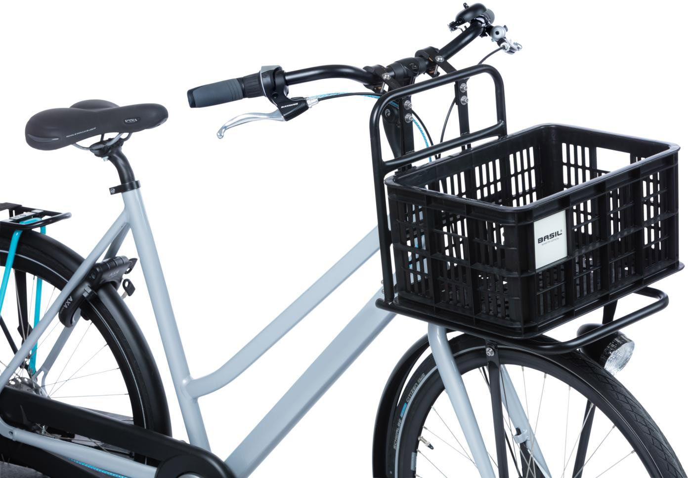 Tilbehør - Cykelkurve - Basil Crate i Genanvendt Plast 17.5L 40x30x20cm (MIK-AVS-Racktime adapter kompatibel) - Sort