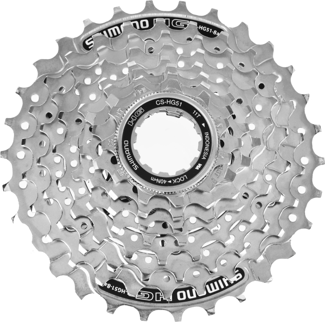 Shimano Alivio CS-HG51 Kassette 8 speed 11-30T Sølv (Værkstedspak 10 stk.)