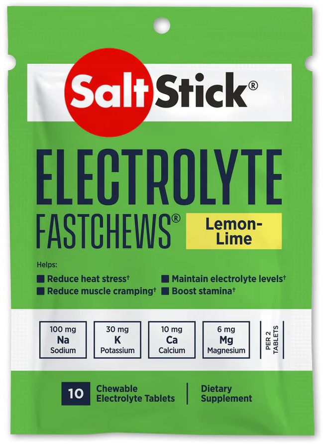 Tilbehør - Energiprodukter - SaltStick Fastchews Lemon – Lime 10 stk