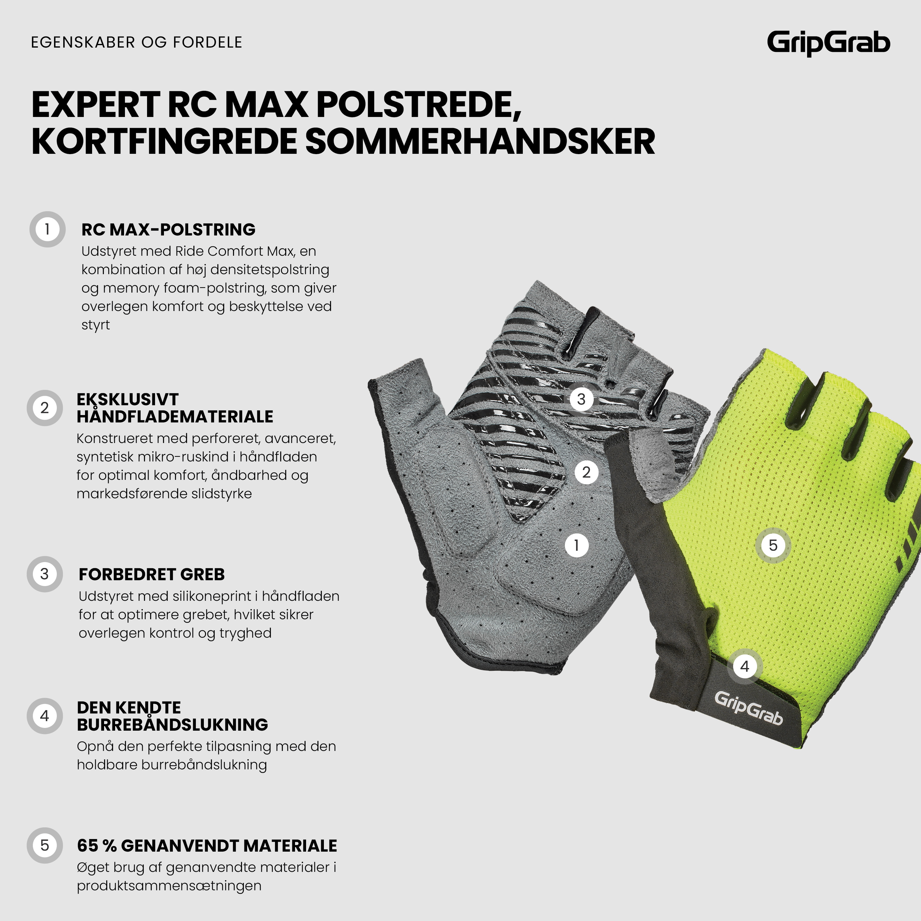 Beklædning - Cykelhandsker - GripGrab Expert RC Max Cykelhandske - Yellow Hi-Vis