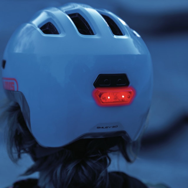 Beklædning - Cykelhjelme - Abus Smiley 3.0 ACE m. LED lys - Grå (DK)