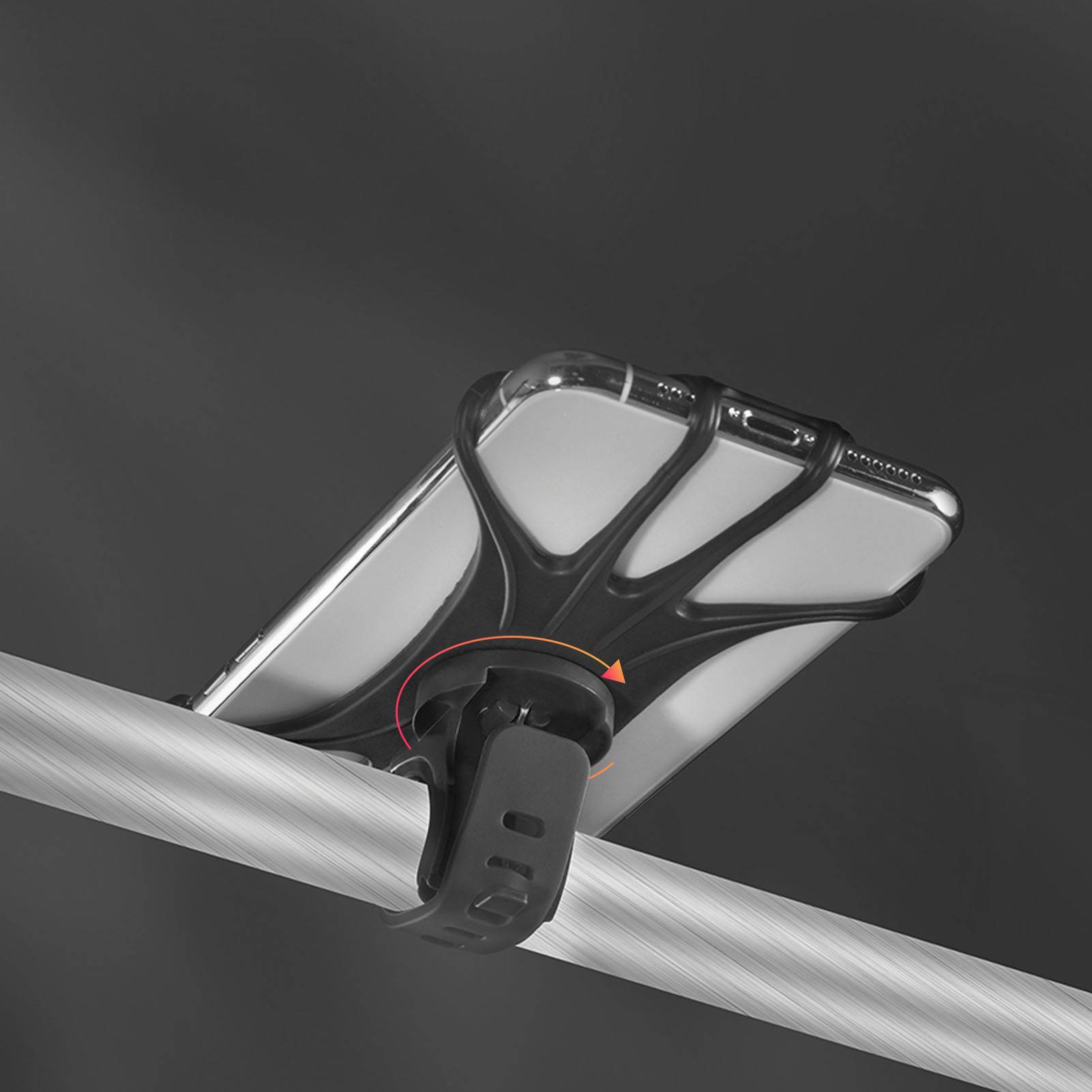 Tilbehør - Mobilholdere - RockBros Silikone Mobilholder 360° - Black