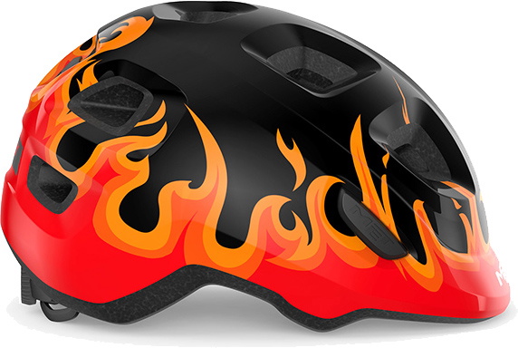 Beklædning - Cykelhjelme - MET Helmet Hooray "Green Buckle" - Black Flames