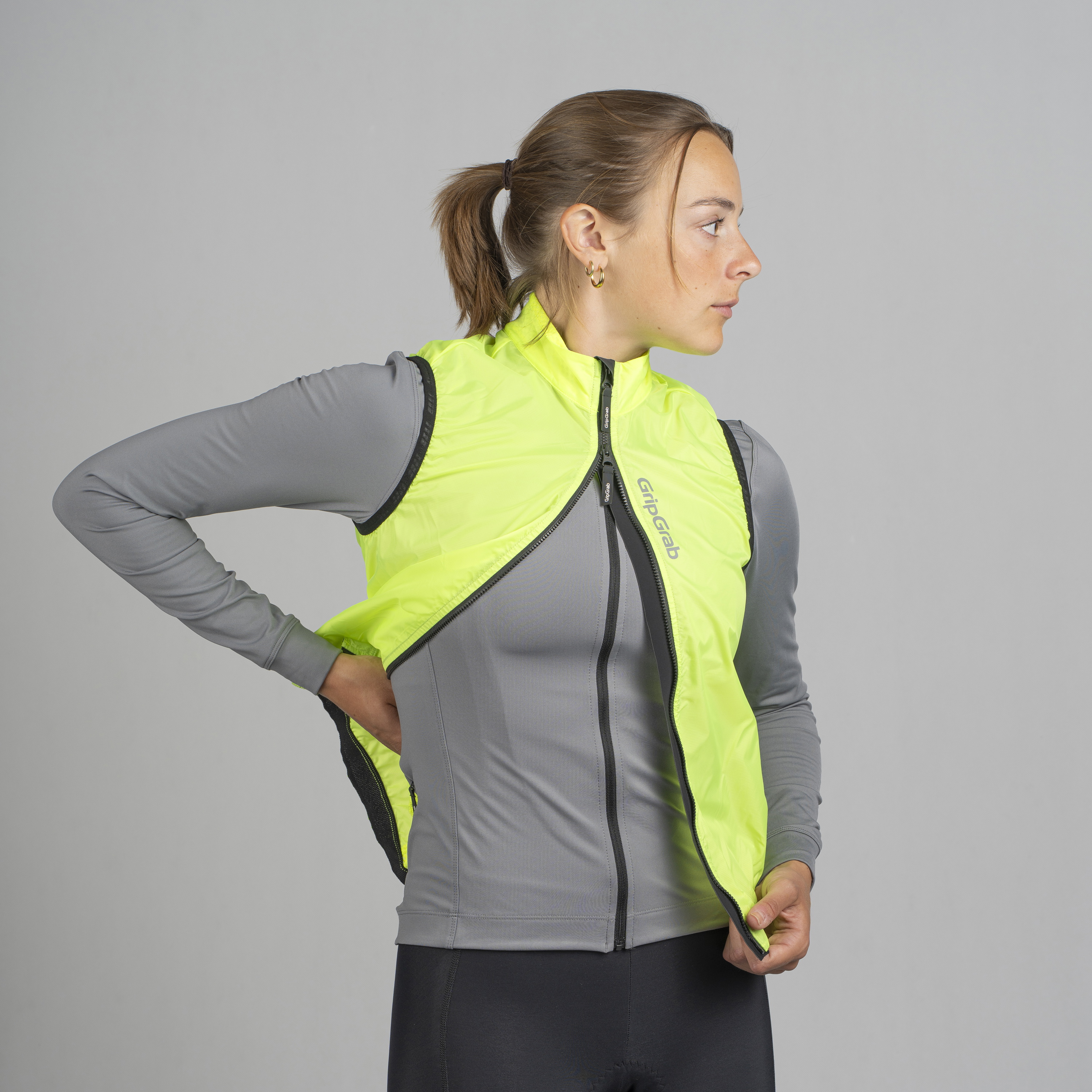 Beklædning - Regntøj & Vindtøj - GripGrab RIDE vindtæt vest til damer - Yellow Hi-Vis