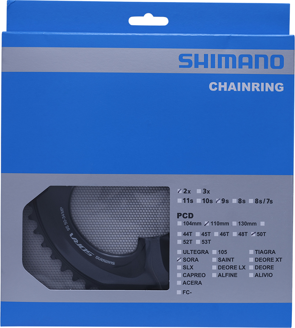 Reservedele - Klinger - Shimano Sora FC-R3000 Klinge 50T-MP Ydre til 50-34T 9 speed