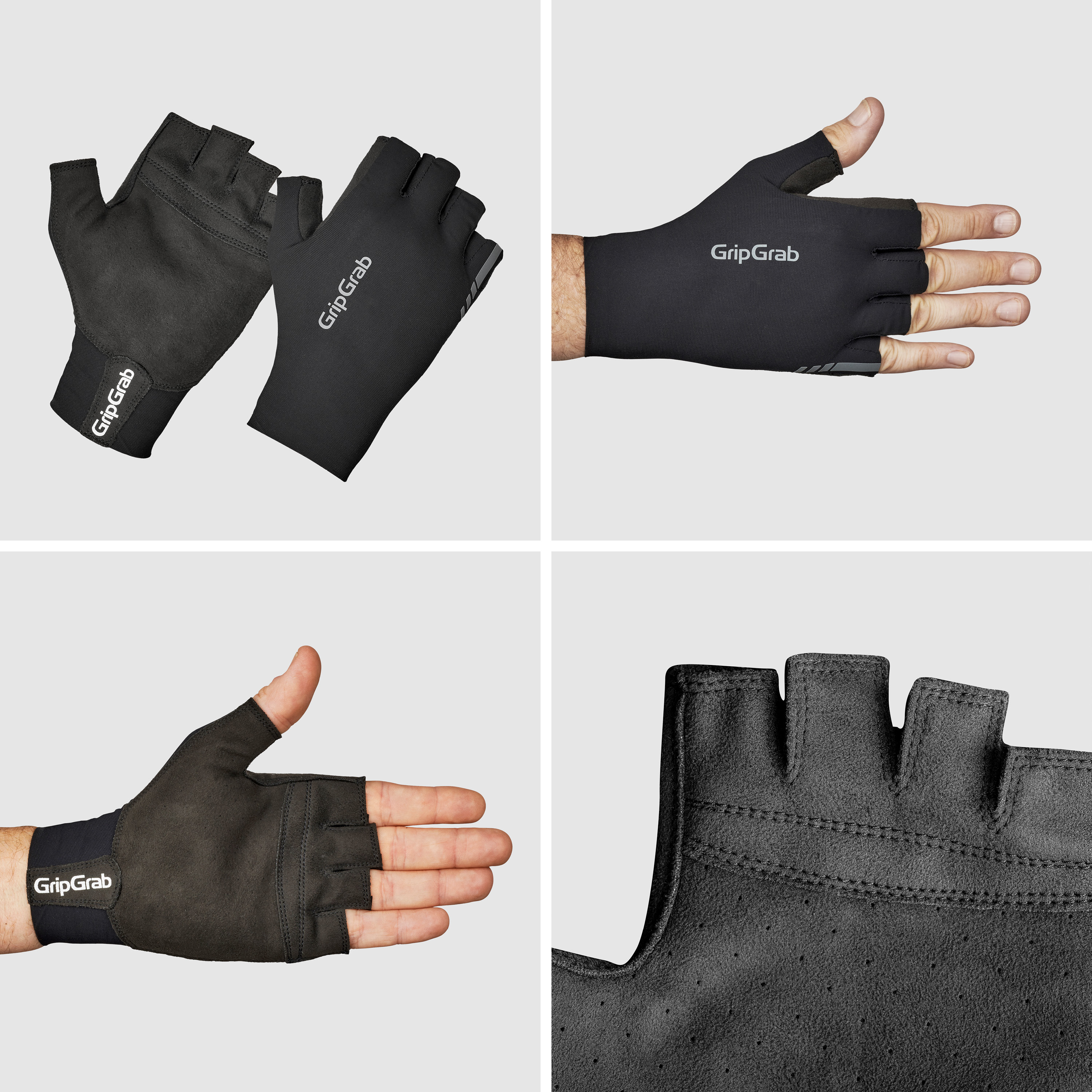 Beklædning - Cykelhandsker - GripGrab Faststream Aero Handsker Kortfingrede - Black