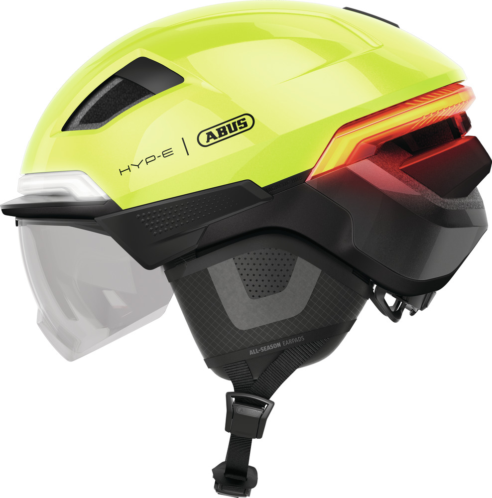 Beklædning - Cykelhjelme - Abus Hyp-E BL.ACE m. LED Lys - Signal Yellow