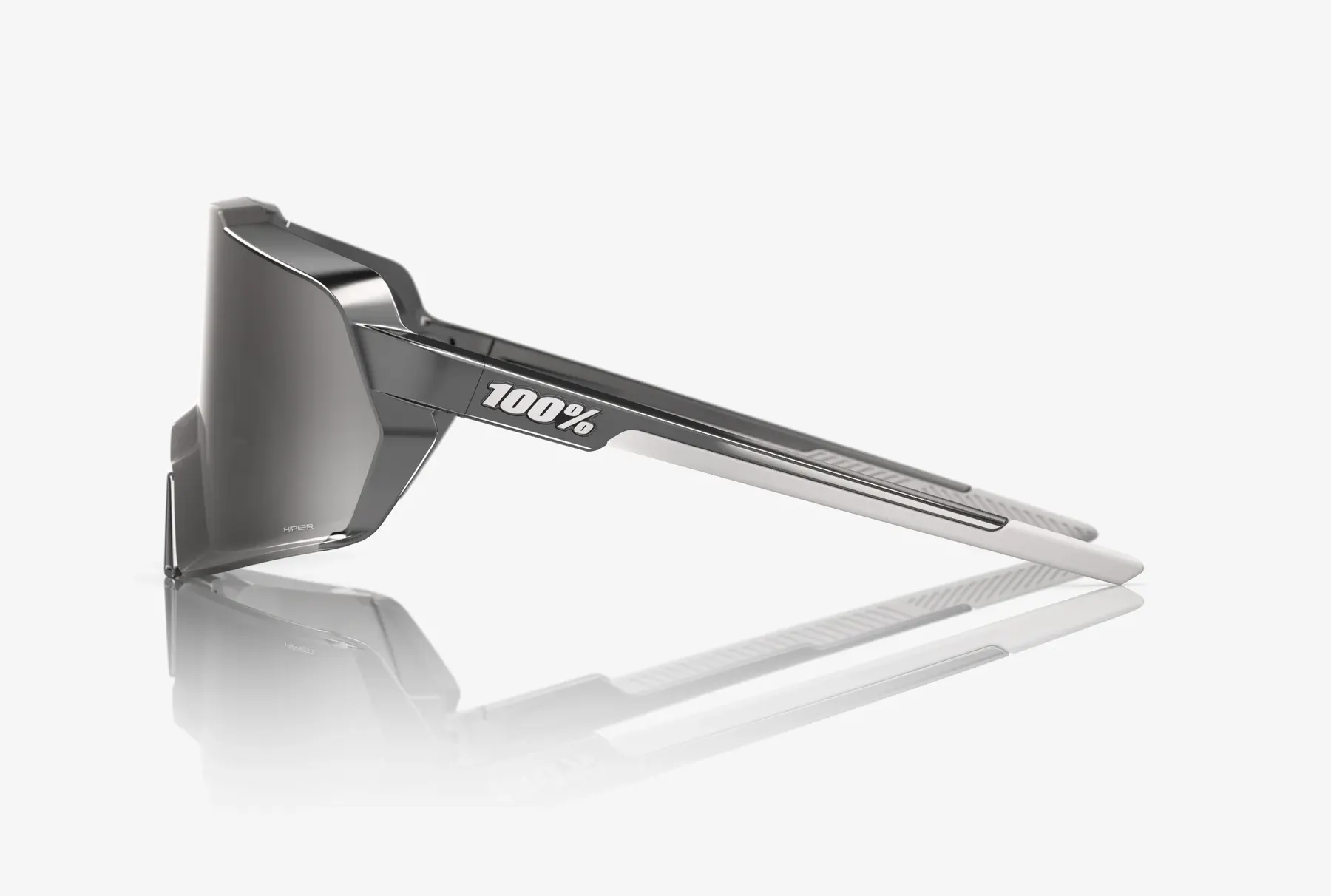 Beklædning - Cykelbriller - 100% KORBIN - Gloss Black Chrome - HiPER Silver Mirror