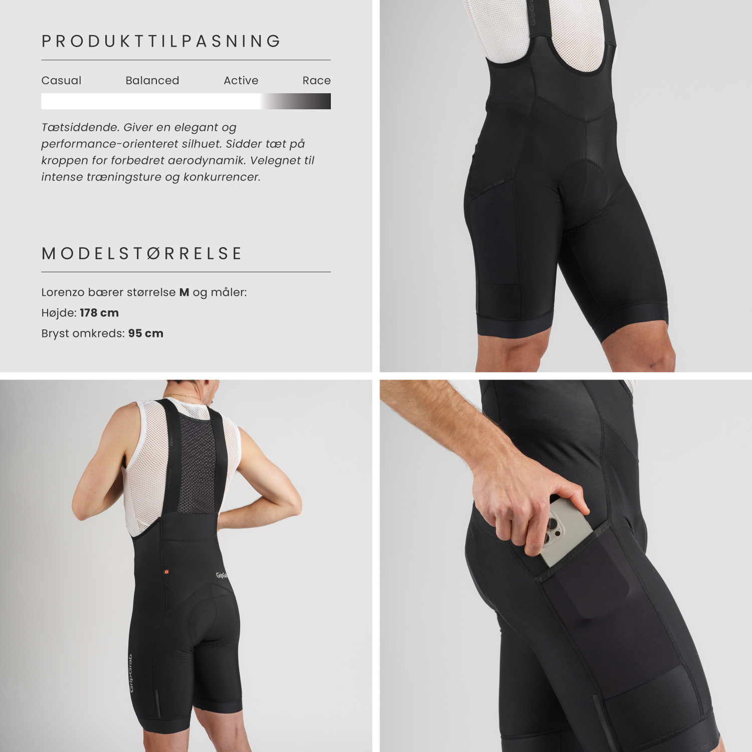 Beklædning - Cykelbukser - GripGrab PACR Thermo bibshorts - Black