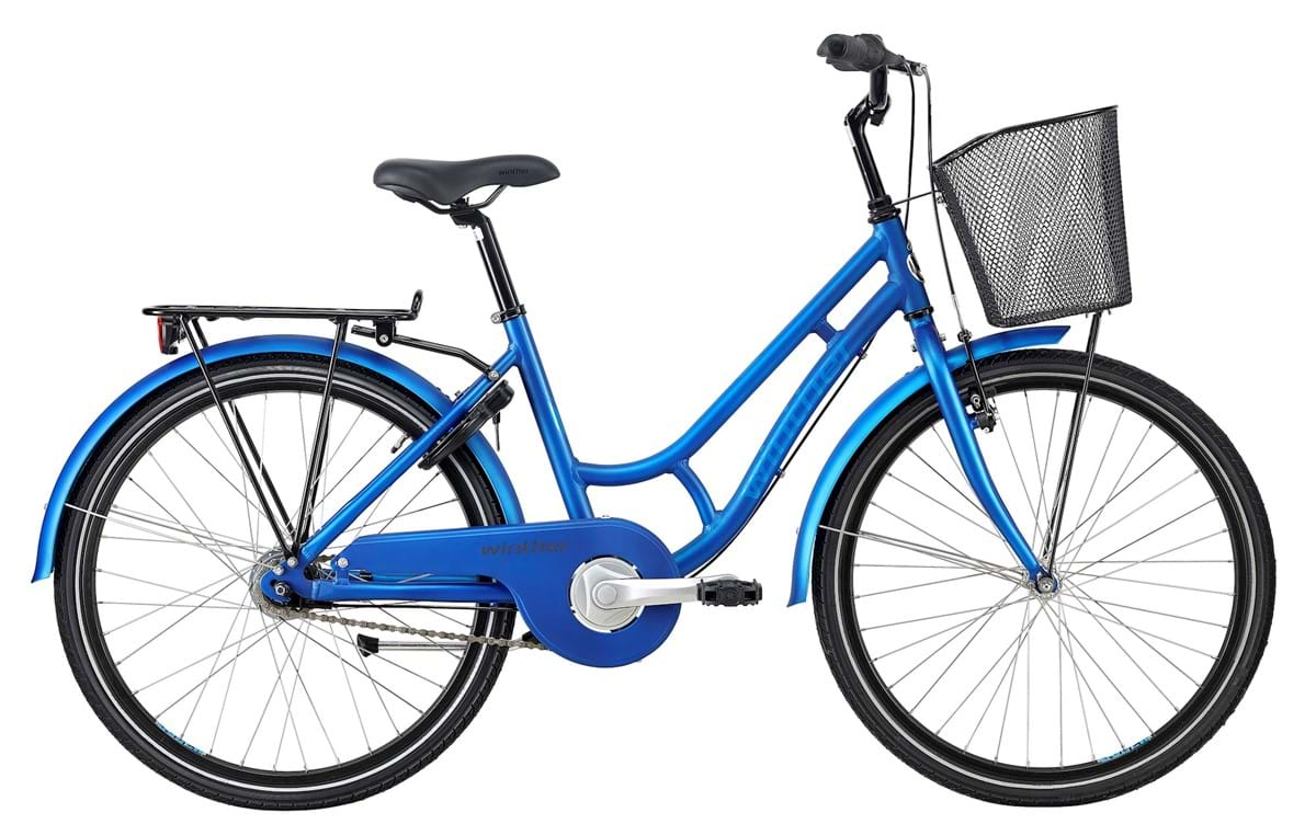 Se Blue Winther 250 Alu Granny 24" - Mat Blå hos Cykelexperten.dk