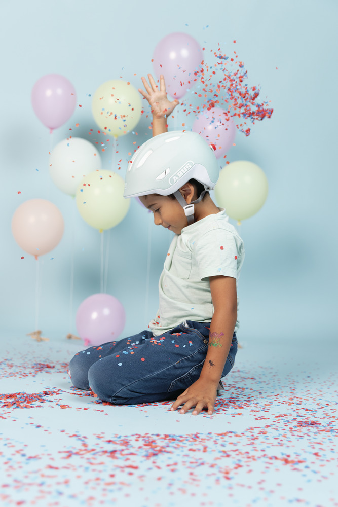 Beklædning - Cykelhjelme - Abus Smiley 3.0 ACE m. LED lys - Pure Aqua