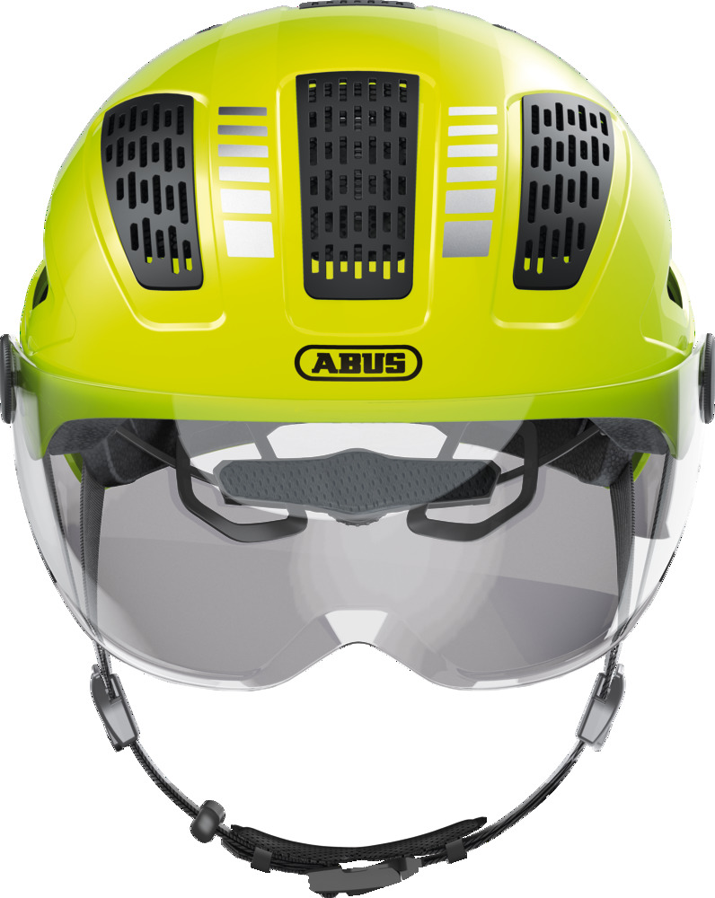 Beklædning - Cykelhjelme - Abus Hyban 2.0 ACE signal m. LED og visir - Gul
