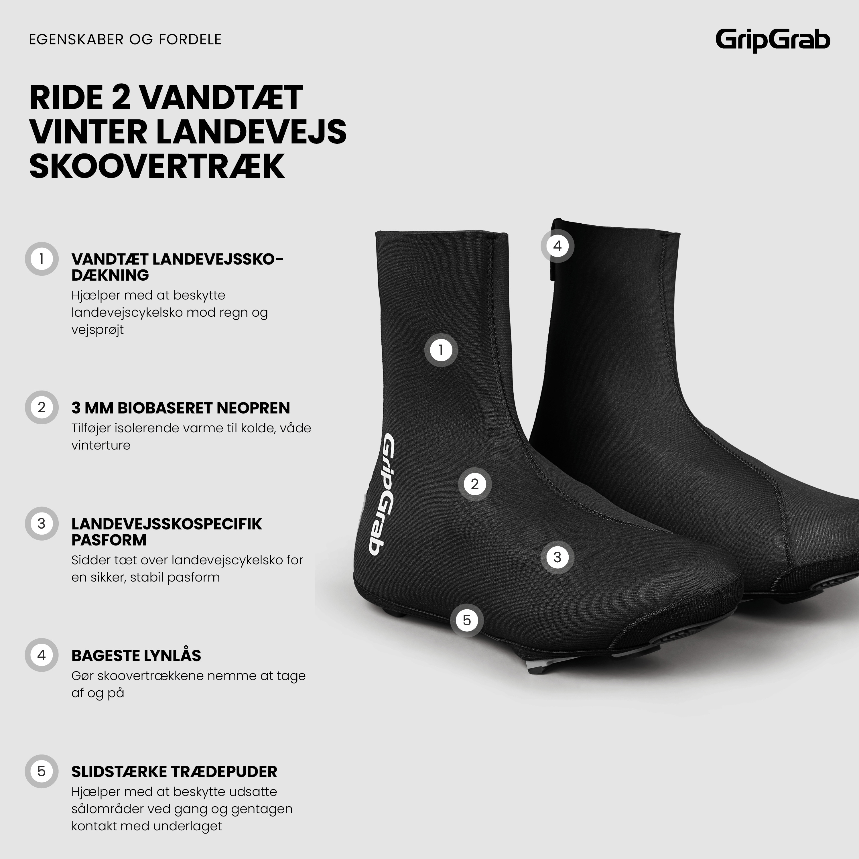 Beklædning - Skoovertræk - GripGrab RIDE 2 Vandtæt Vinter Landevejs Skoovertræk - Black