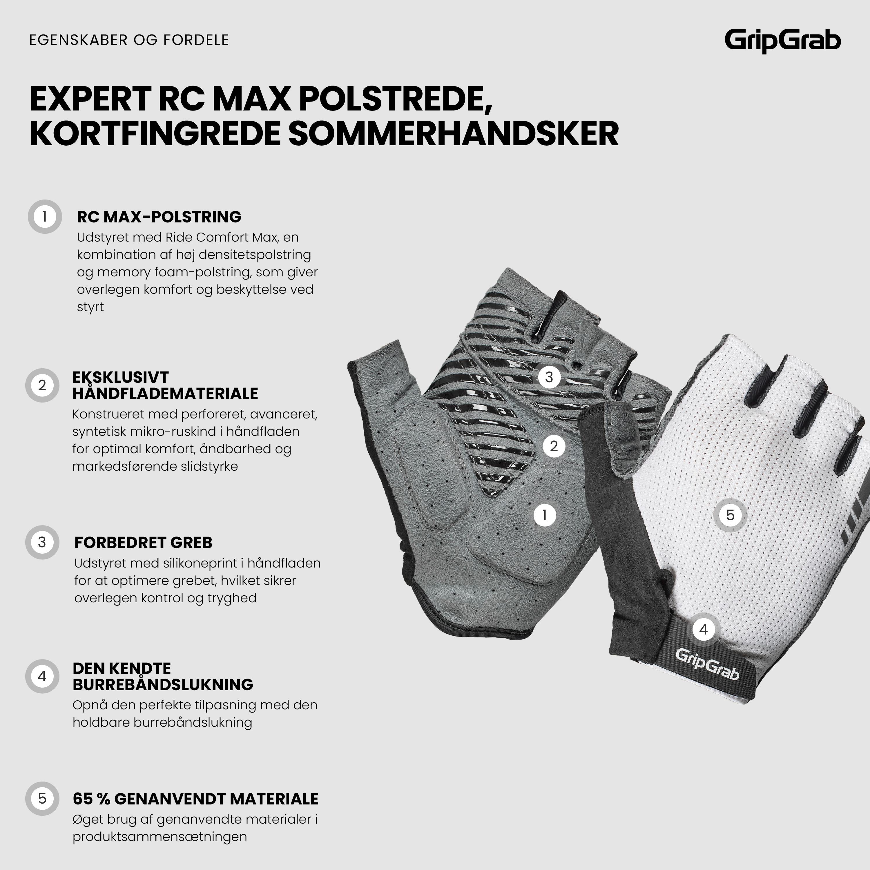 Beklædning - Cykelhandsker - GripGrab Expert RC Max Cykelhandske - White