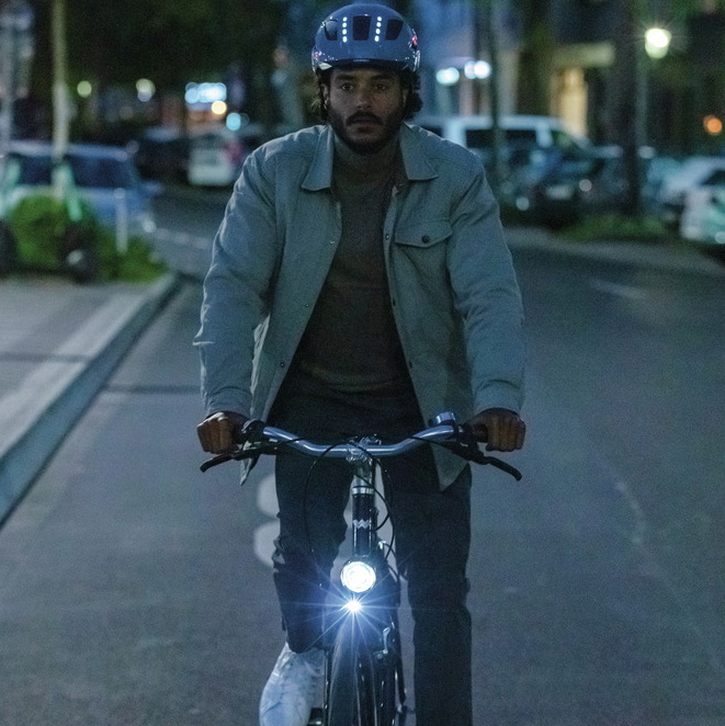 Beklædning - Cykelhjelme - Abus Hyban 2.0 m. LED lys - Gul