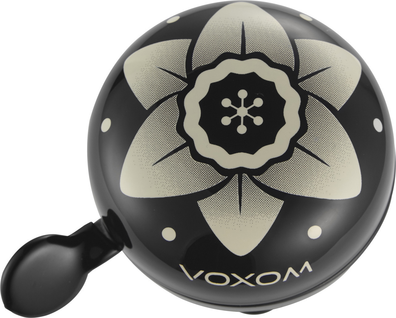 Voxom KL21 Ringeklokke Blomsterdesign 60mm - Black/White