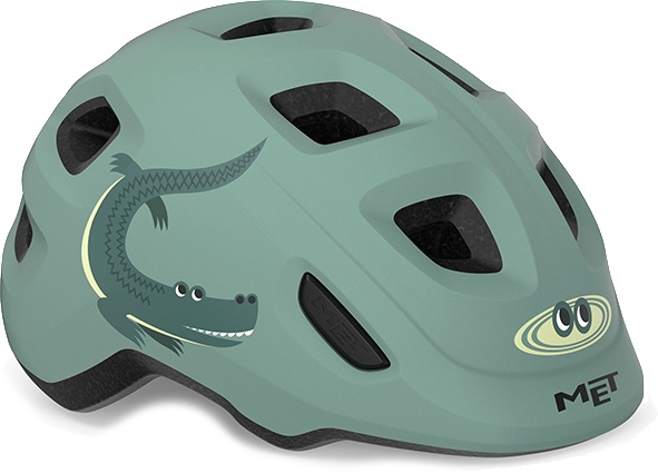 Beklædning - Cykelhjelme - MET Helmet Hooray m. LED lys "Green Buckle" - Teal Crocodile