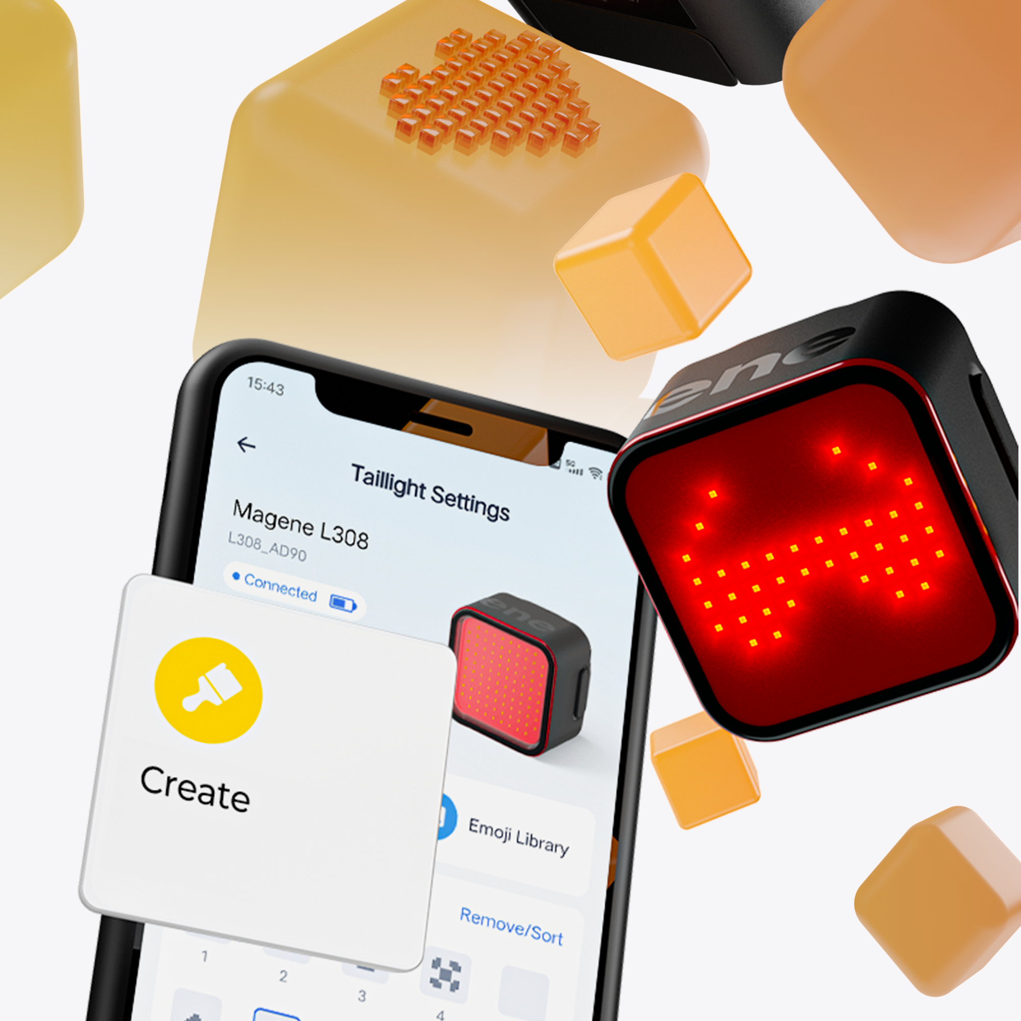Tilbehør - Cykellygter - Magene Smart Tail Light L308 - Bagygte til Sadelpind