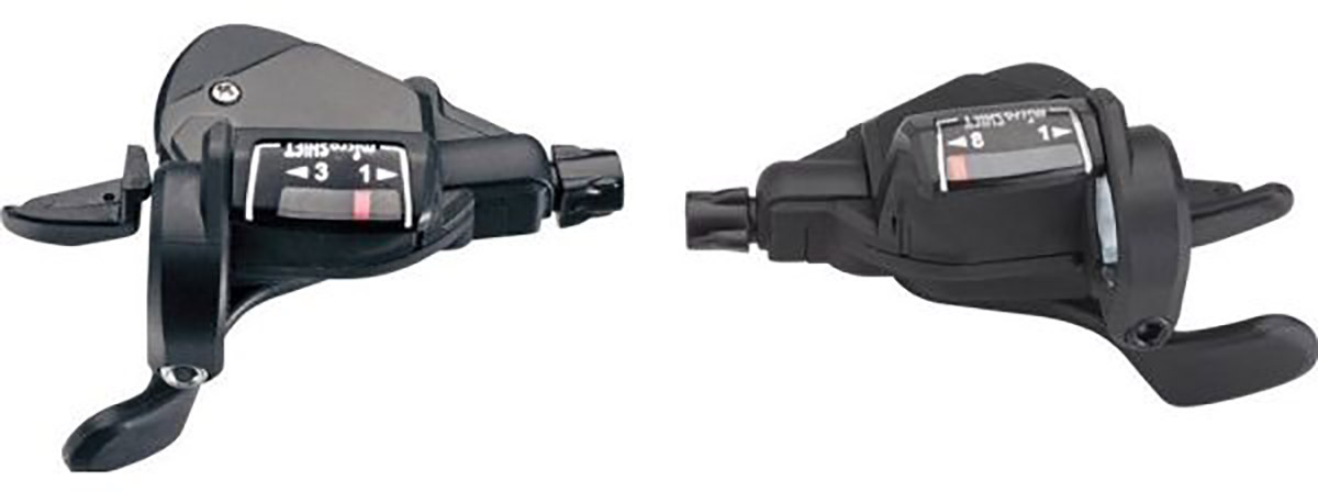 Bike Attitude / Microshift Mezzo TS39 Skiftegrebssæt 3x8 speed Tommelfingerskift Sort