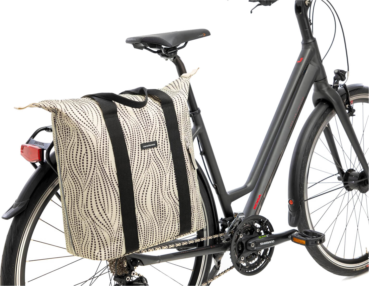 Tilbehør - Cykeltasker - New Looxs Oslo Shopper Kota Sidetaske - Beige Dots