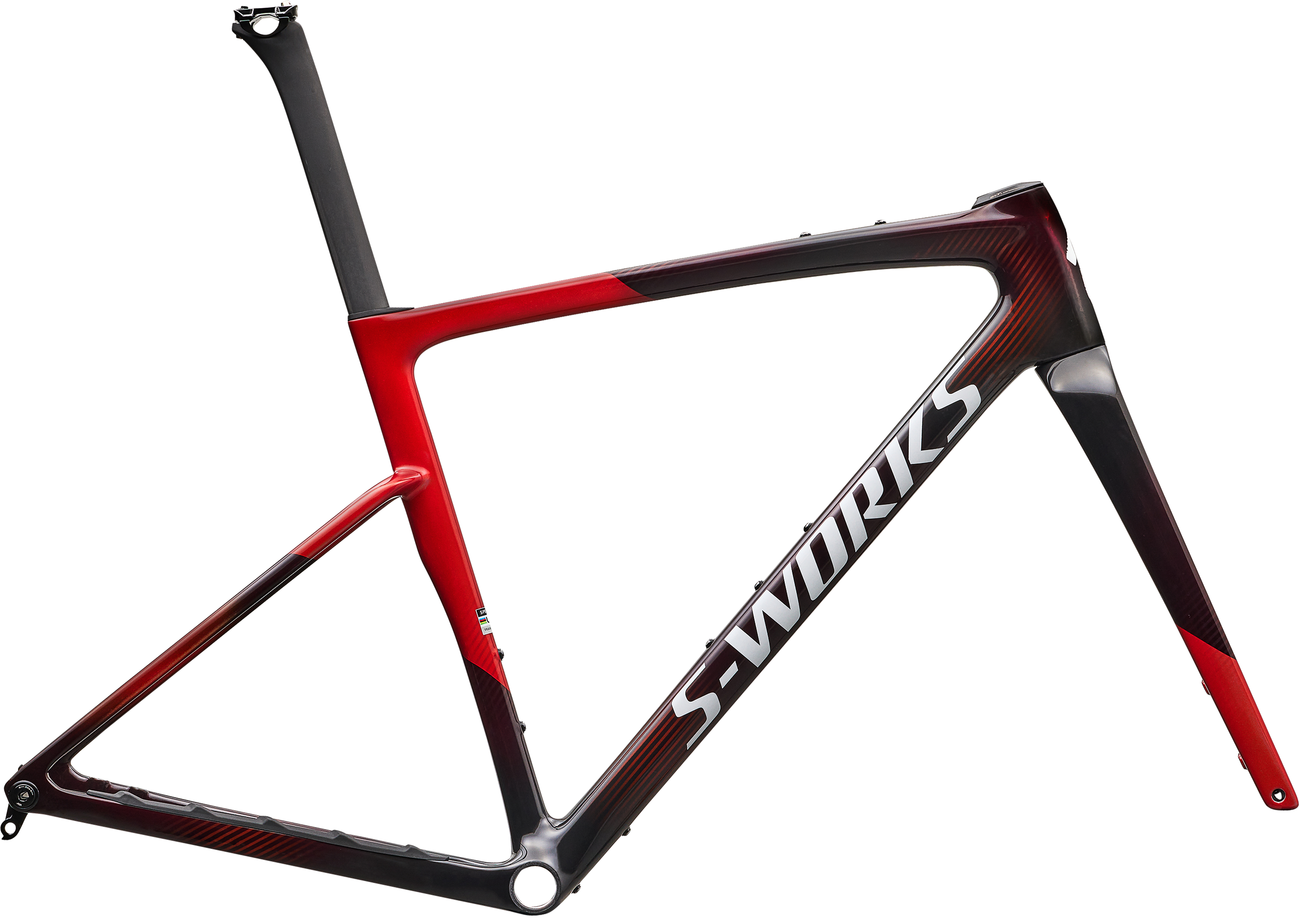 Specialized S-Works Crux 5 Frameset FACT 12r Carbon 2027 - Cayenne Metallic/Red Tint/White Silver Metallic