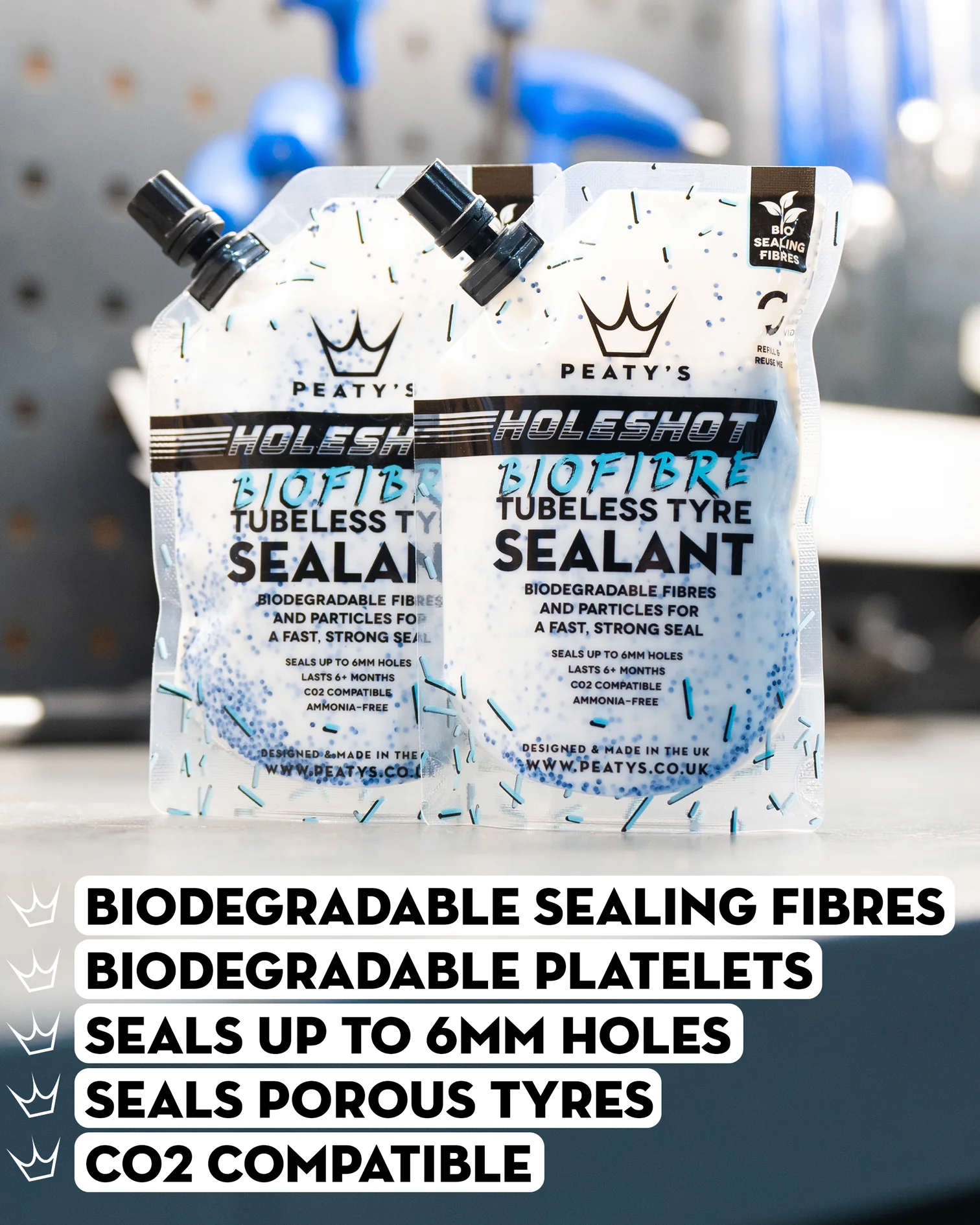 Reservedele - Tubeless - Peaty's Holeshot Tubeless Kit 30mm Enduro/DH