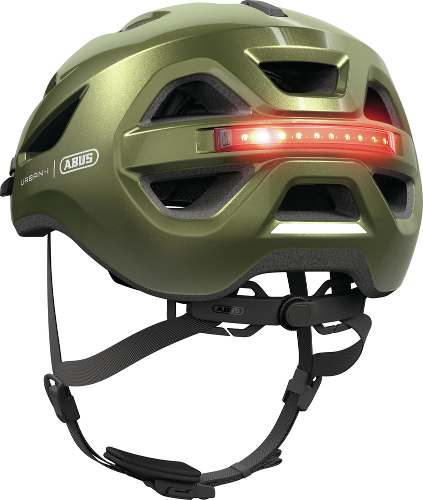 Beklædning - Cykelhjelme - Abus Hjelm Urban-I 4.0 m. LED - Pepper Green