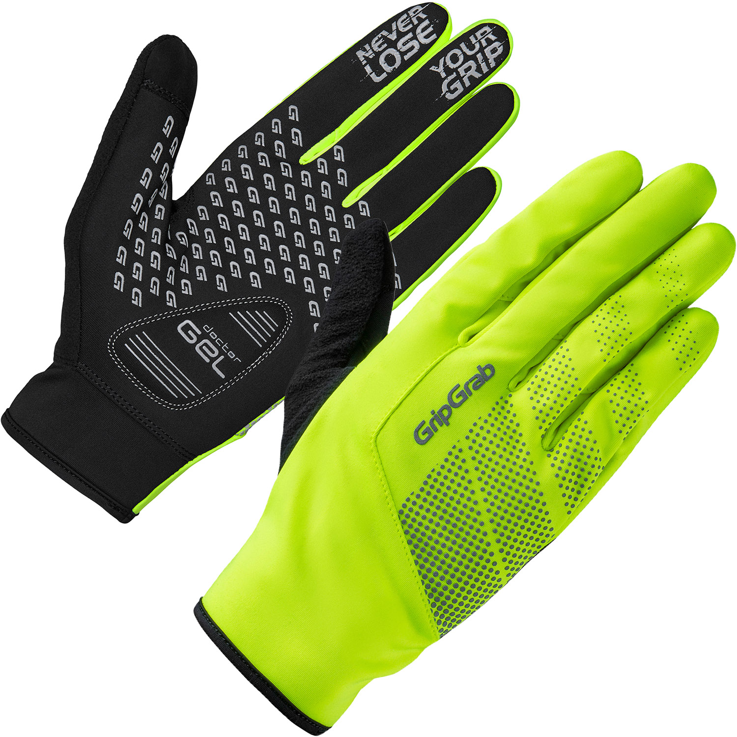 GripGrab Ride Windproof Hi-Vis Glove 1067 - Cykelhandske - Neon Gul - Str. M