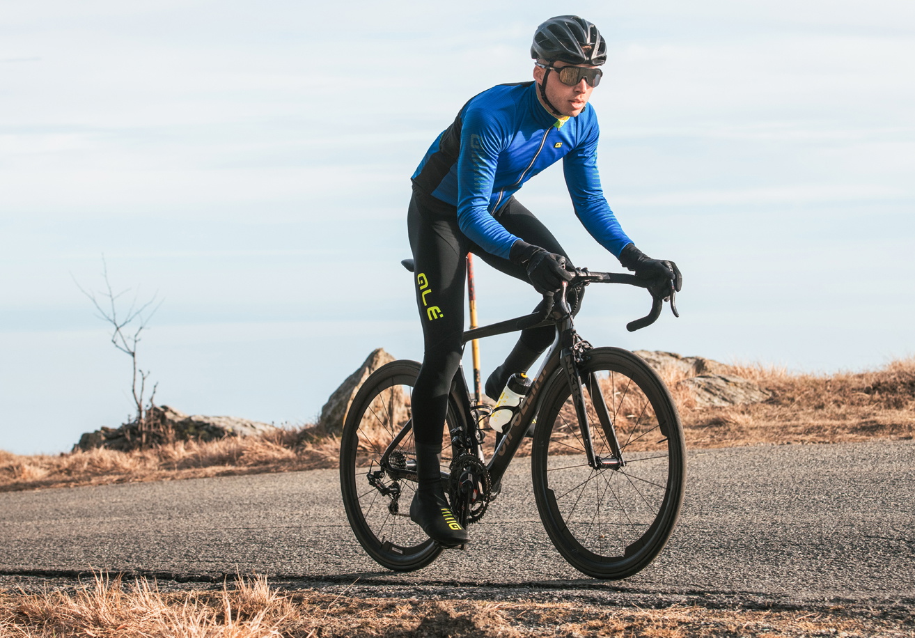 Beklædning - Cykelbukser - Alé Vinter Bibtights Solid Nordik m. Pude - Sort