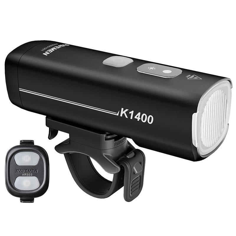 Tilbehør - Cykellygter - Ravemen K1400 Forlygte - 1400 Lumen