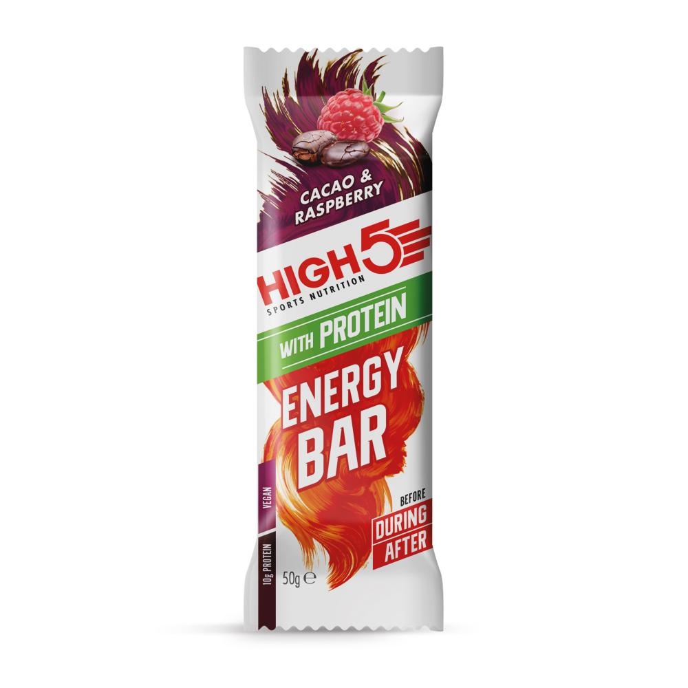  - High5 Energy Bar m. Protein Vegan 50g - Cacao & Raspberry
