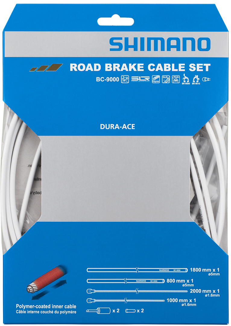 Reservedele - Kabler & wire - Shimano BC-9000 Bremsekabelsæt m. Polymeroverflade - Hvid