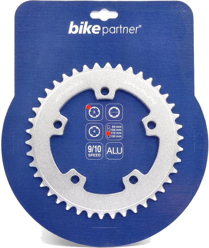 Bikepartner Driveline 42t Alu Klinge Ø110 5huls - 9/10 speed