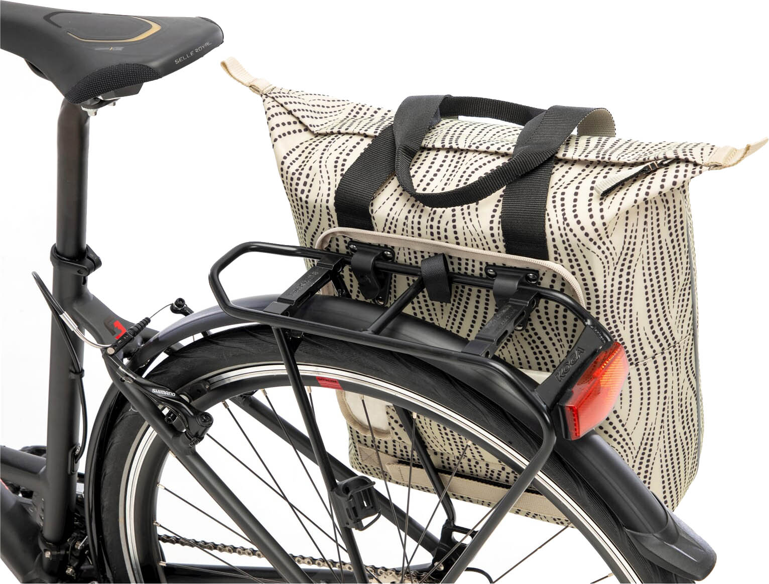 Tilbehør - Cykeltasker - New Looxs Oslo Shopper Kota Sidetaske - Beige Dots
