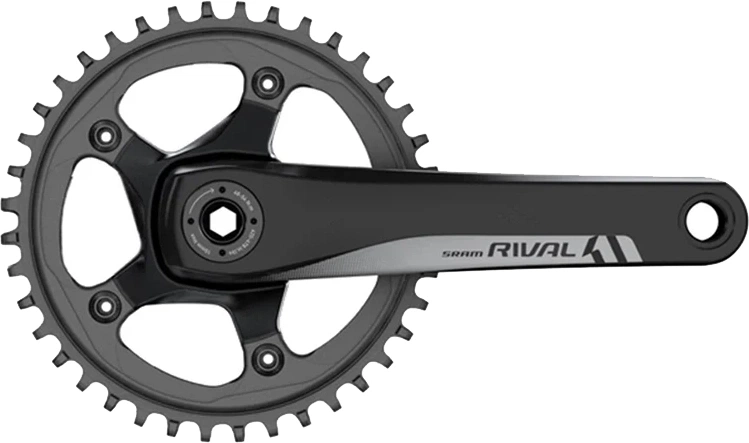SRAM Rival 1 GXP Kranksæt 42T 175mm 1x 10/11 speed 110 BCD Sort (uden krankboks) SRAM Rival 1 GXP Kranksæt 42T 175mm 1x 10/11 speed 110 BCD Sort (uden krankboks)
