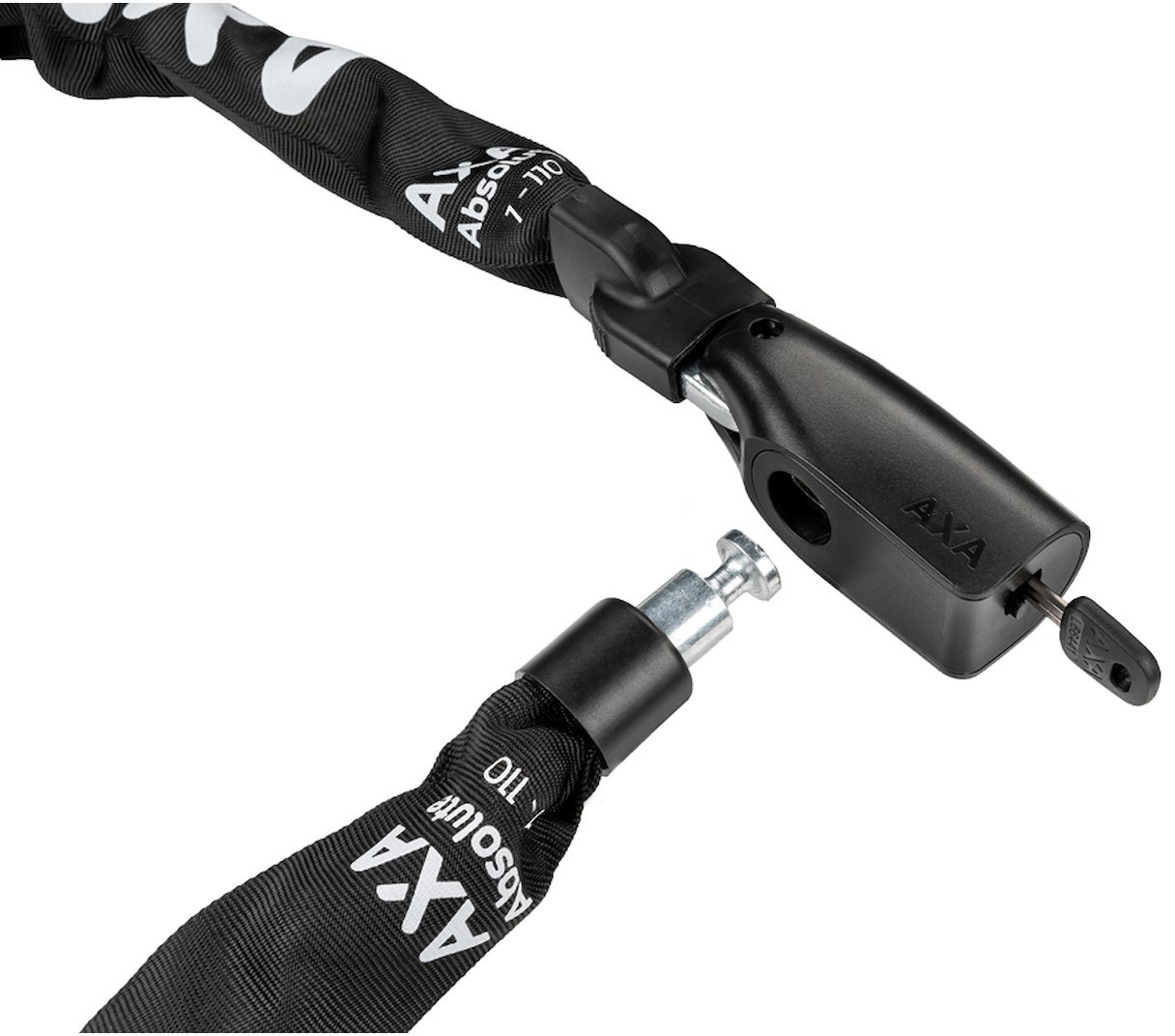 Tilbehør - Cykellås - AXA Absolute 7-110 Kædelås 110cm - Sort