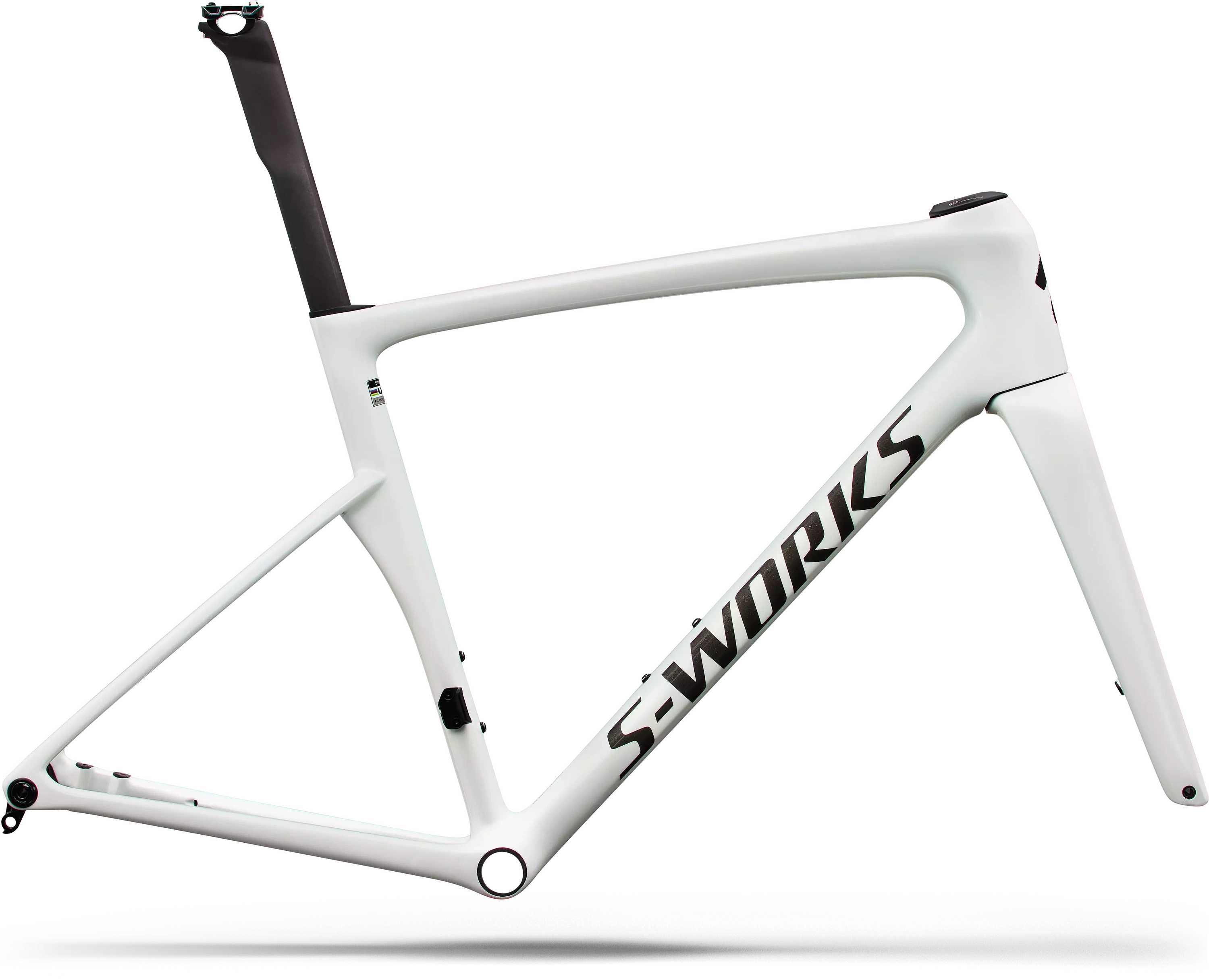 Specialized S-Works Tarmac SL9 Frameset FACT 12r Carbon 2027 - Gloss White Silver Metallic Specialized S-Works Tarmac SL9 Frameset FACT 12r Carbon 2027 - Gloss White Silver Metallic