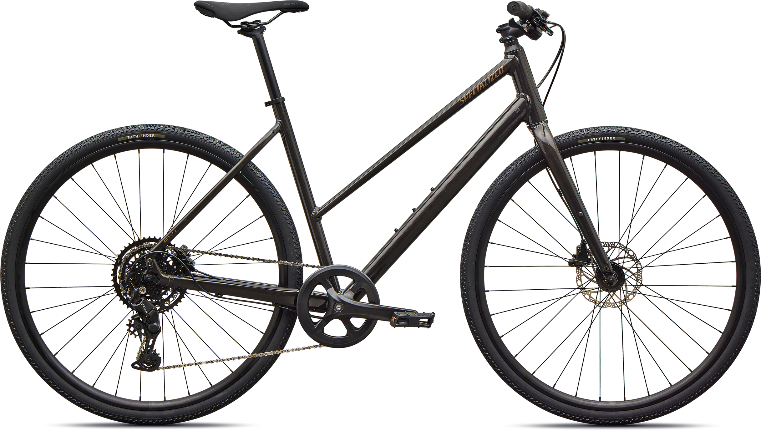 Specialized Sirrus X 2.0 Step-Through 2027 - Gloss Metallic Obsidian / Burnt Gold