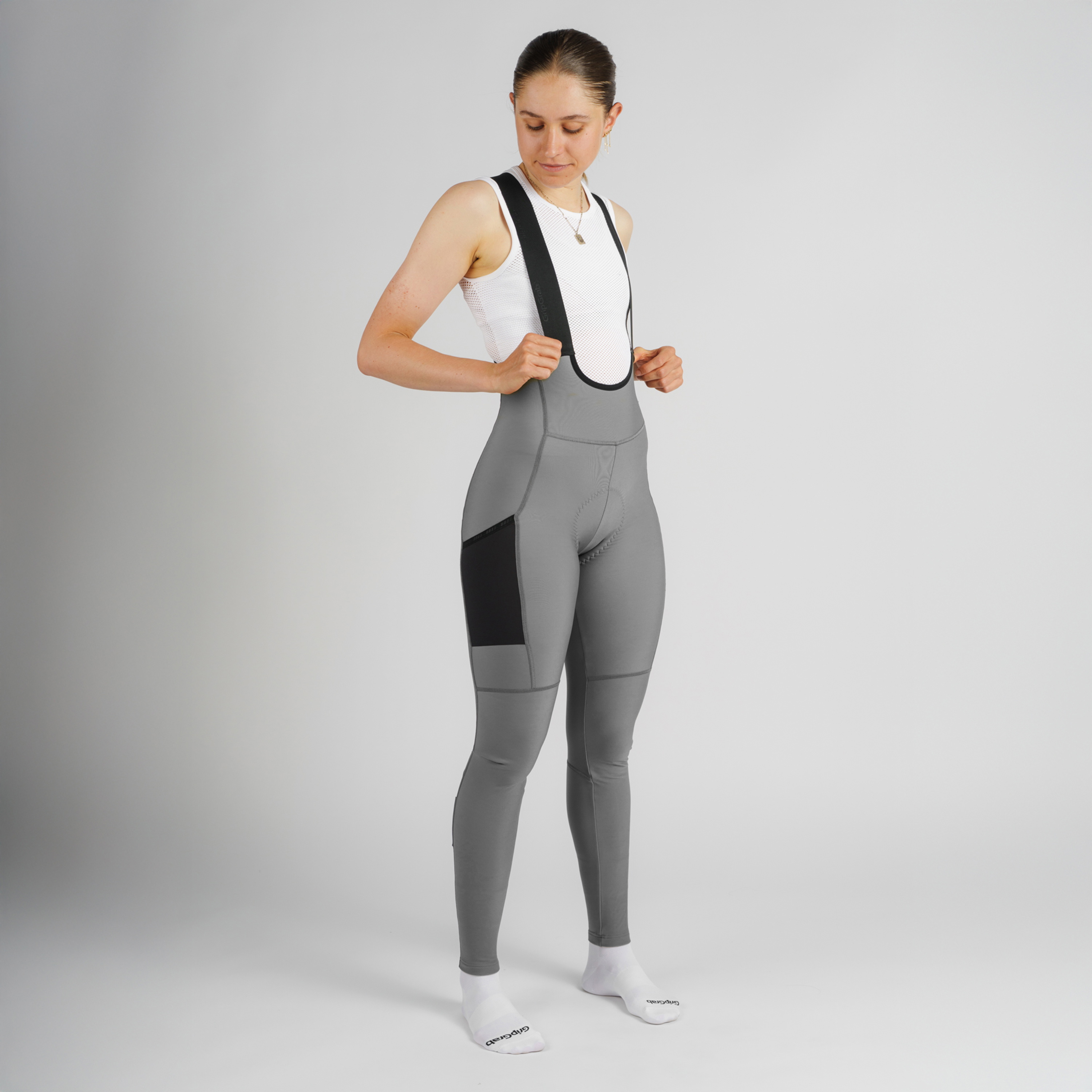 Beklædning - Cykelbukser - GripGrab PACR Thermo bibtights til damer - Grey