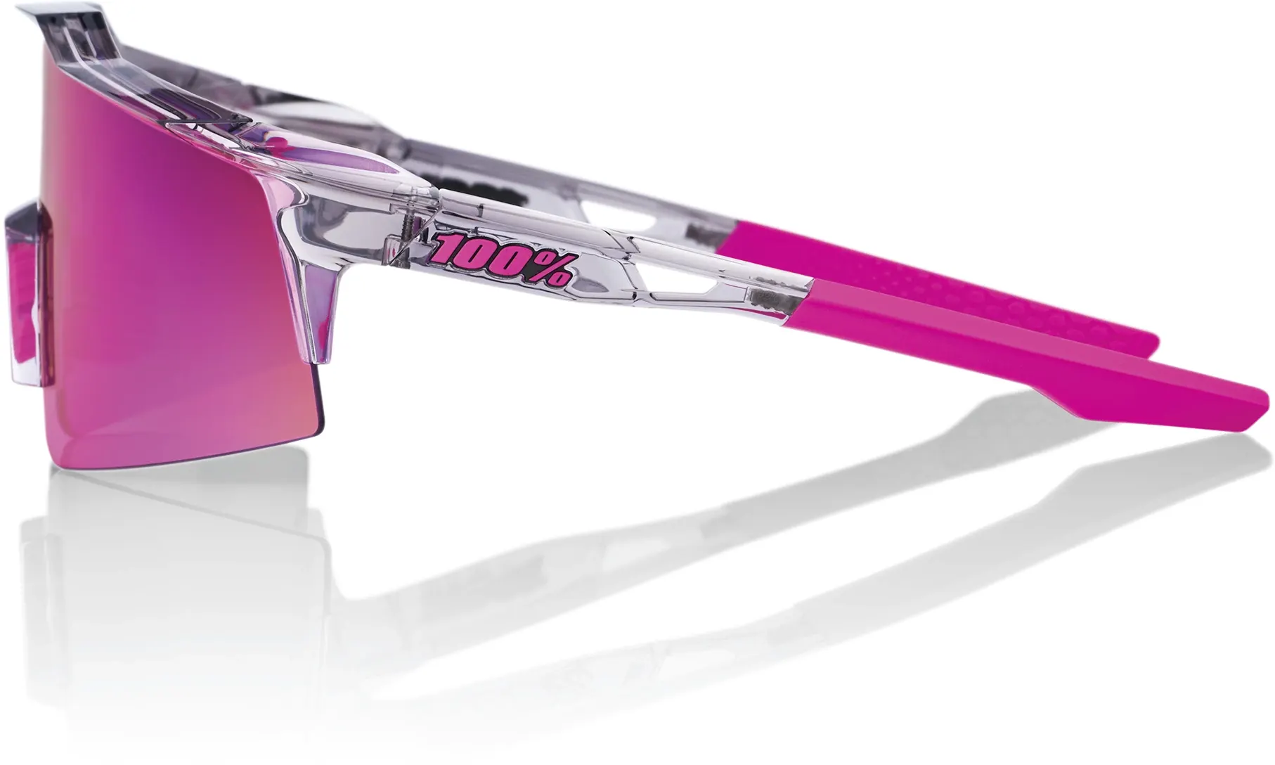 Beklædning - Cykelbriller - 100% SPEEDCRAFT SL - Polished Translucent Grey - Purple Multilayer Mirror Lens