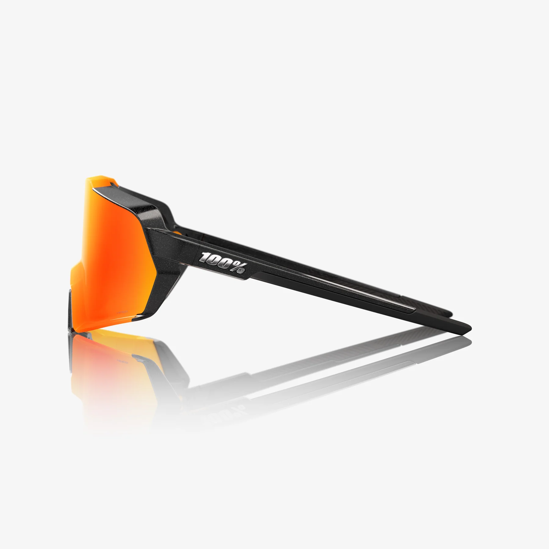 Beklædning - Cykelbriller - 100% KORBIN - Gloss Metallic Black - HiPER Red Multilayer Mirror