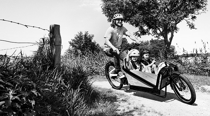 Der findes forskellige typer af elcykel - her en el ladcykel