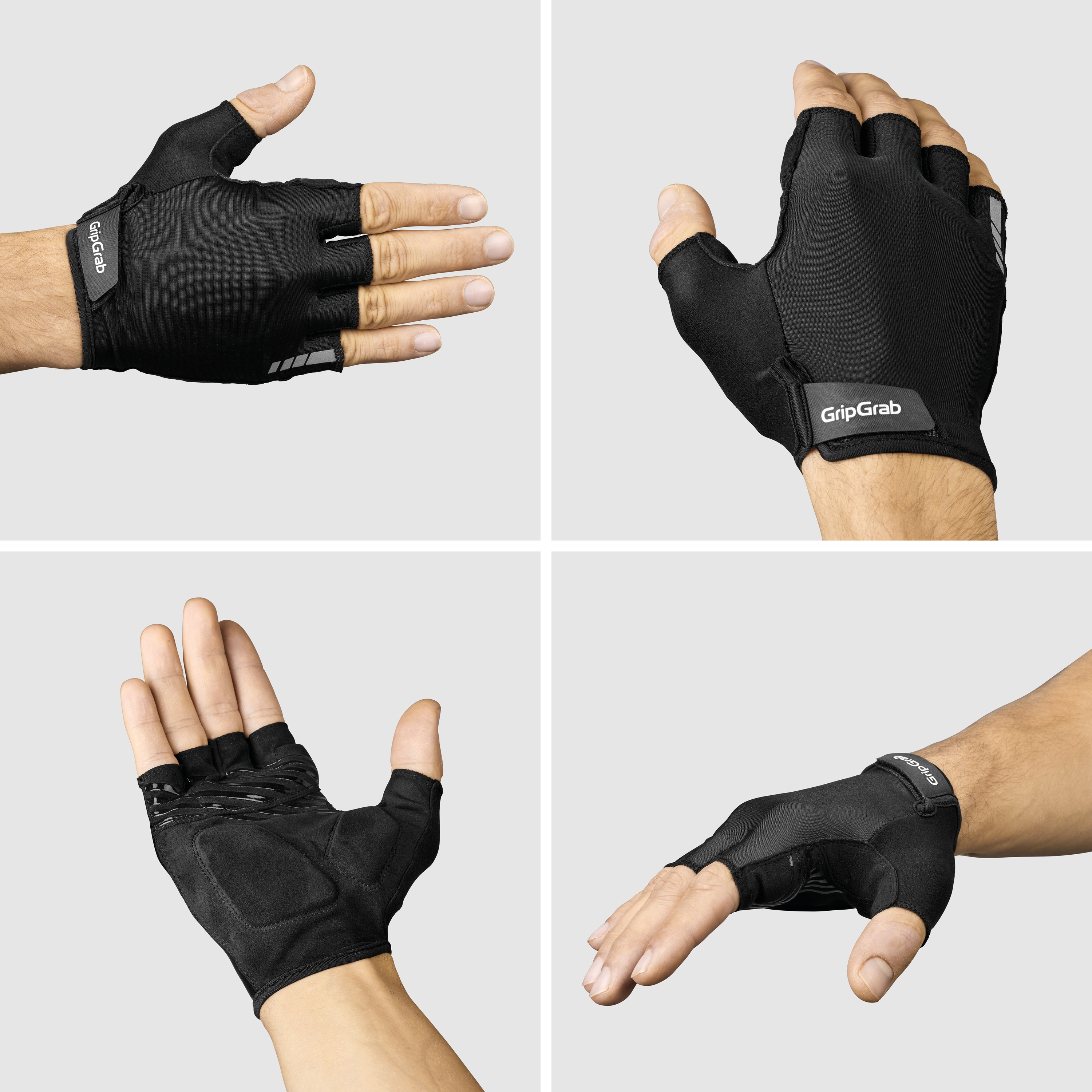 Beklædning - Cykelhandsker - GripGrab RIDE Polstret Kortfingret Sommerhandsker - Black