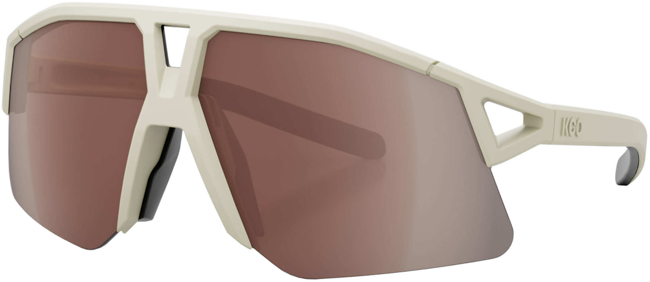 KOO Hype Cykelbriller - Almond White - Matt Light Brown Lens