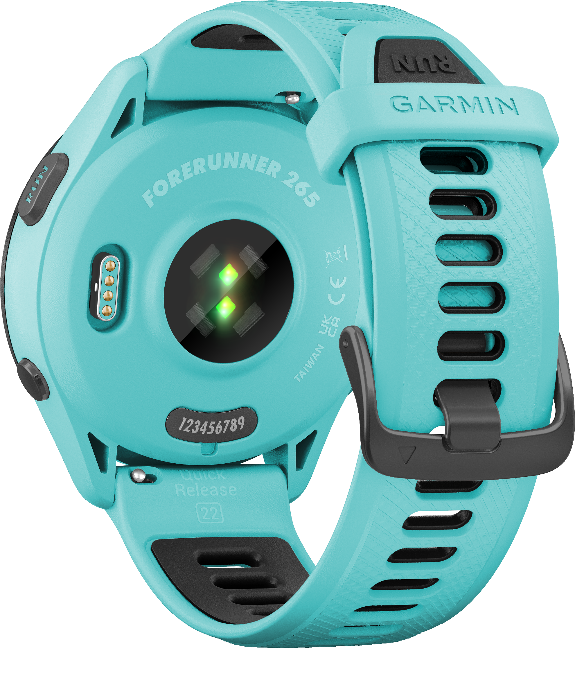 Tilbehør - Cykelcomputer & GPS - Garmin Forerunner 265 Music - Aqua/Sort