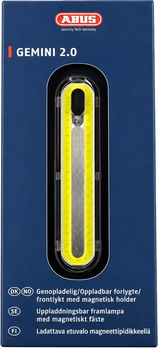 Tilbehør - Cykellygter - Abus Gemini 2.0 Forlygte 240 lumen m. Magnetholder