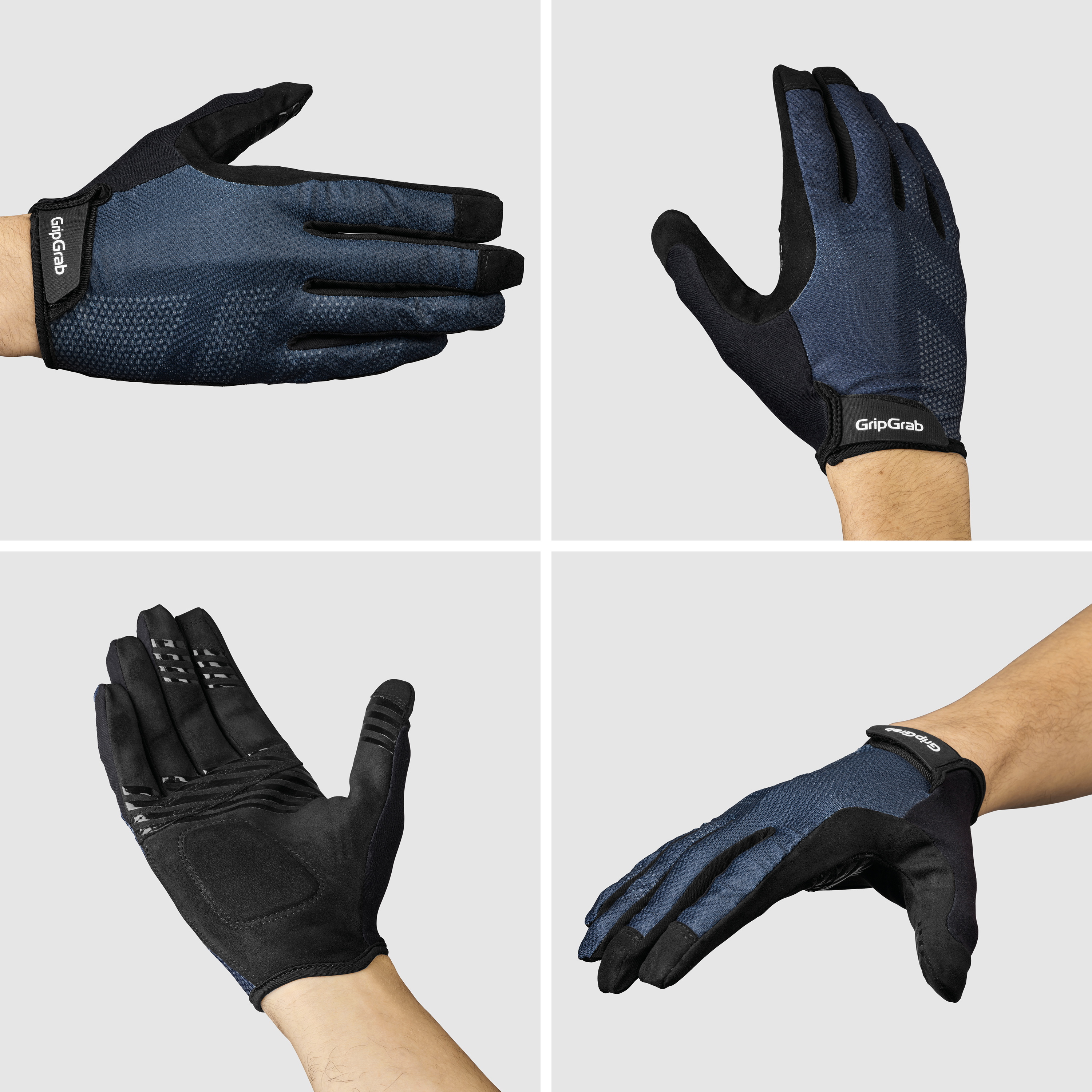 Beklædning - Cykelhandsker - GripGrab RIDE Lite Langfingret Sommerhandsker - Navy Blue