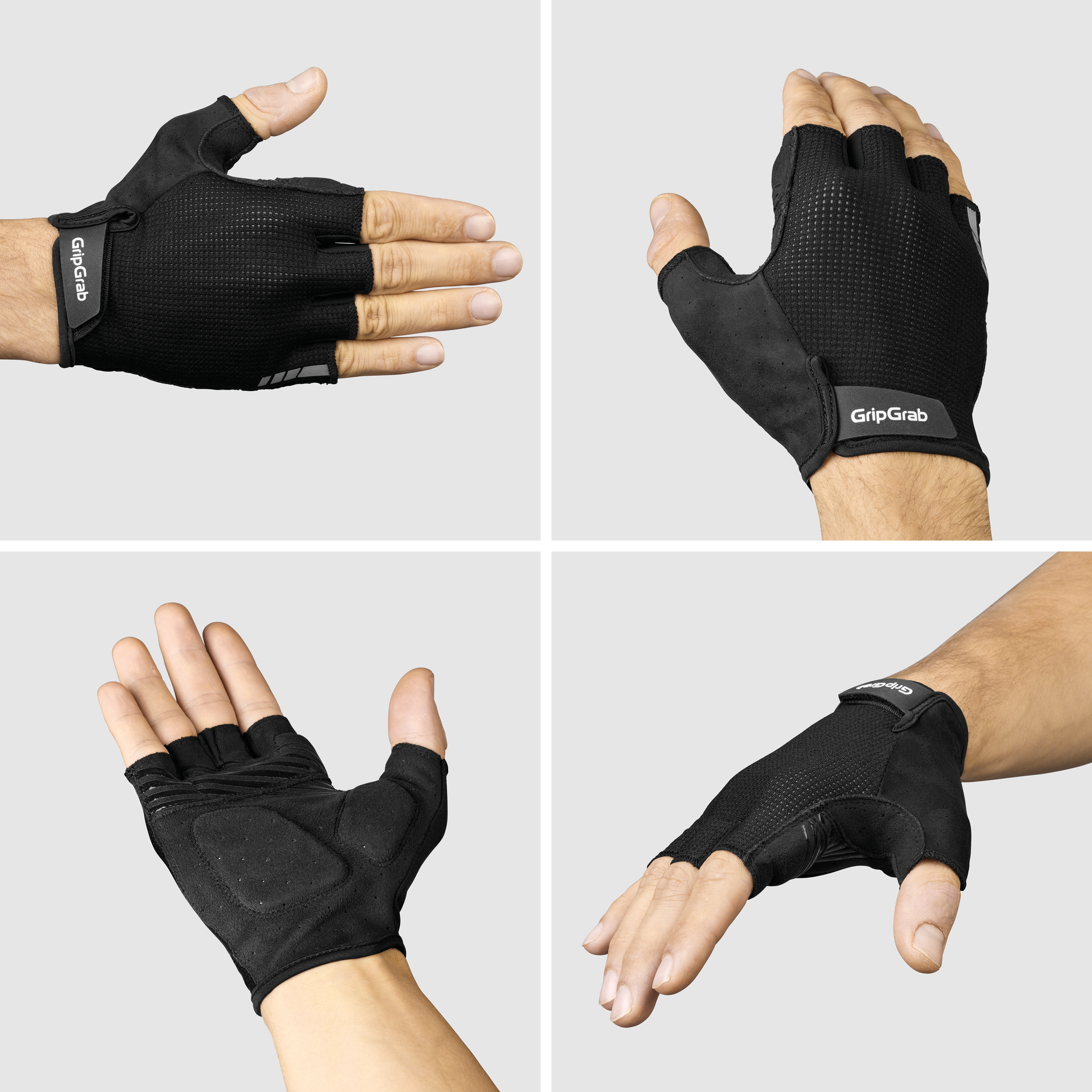 Beklædning - Cykelhandsker - GripGrab EXPLR Polstret Kortfingret Sommerhandsker - Black