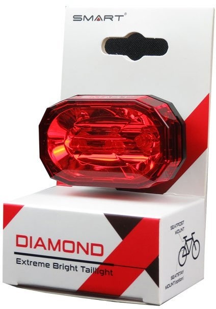 Tilbehør - Cykellygter - SMART Diamond Super Led Baglygte (15 lumens)
